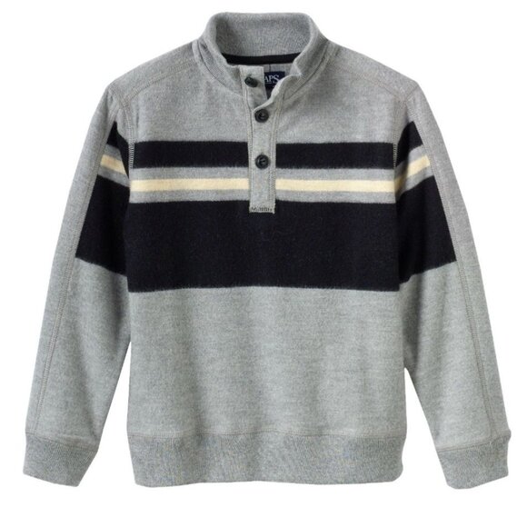 Boys Shirt Chaps Gray Mockneck Long Sleeve Fleece Pullover Size 7 - Picture 1 of 1
